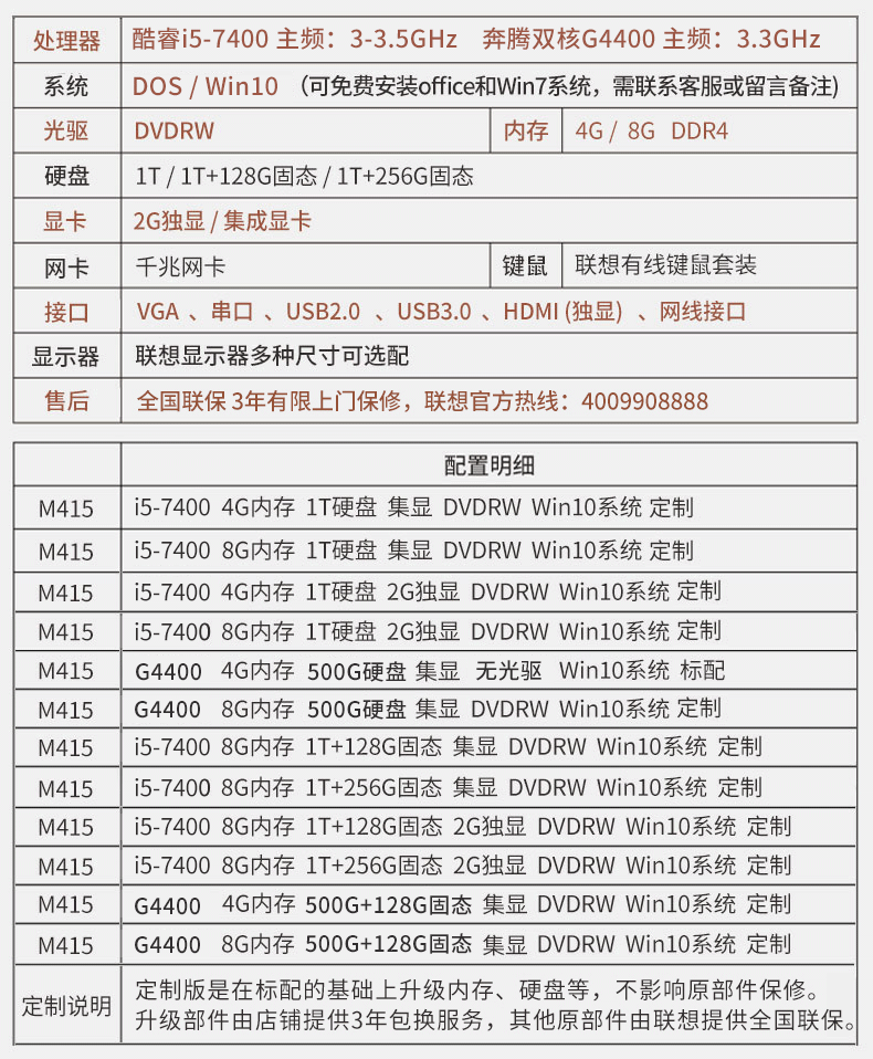 联想启天m415配置参数图片