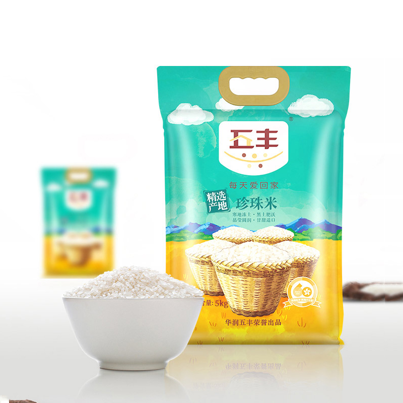 商品名称:五丰 珍珠米圆粒米 5kg 型号:米 商品品牌
