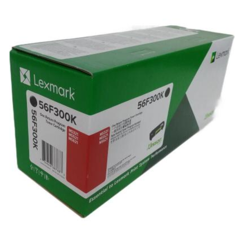 利盟(Lexmark) 56F3U0K黑色K版粉盒(适用MS321/421/MS521/MS621） 56F300K标容粉盒