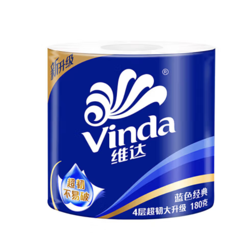 维达（vinda）蓝色经典4层小卷纸180g×10卷/6提卫生卷筒纸纸巾加厚V4028