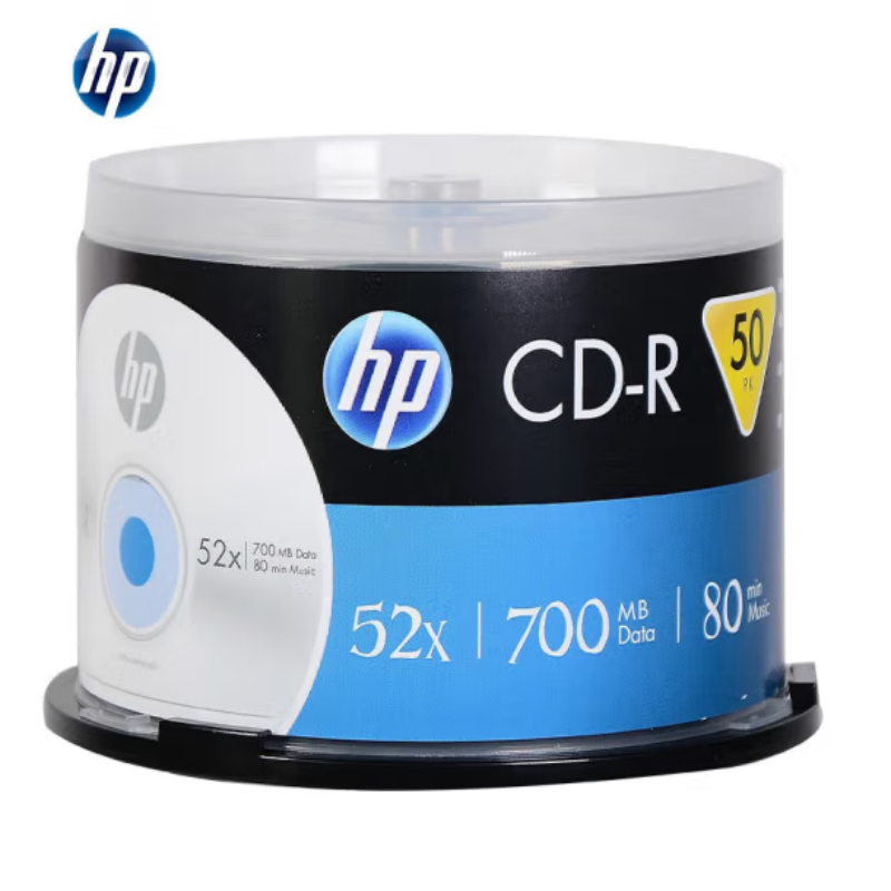 惠普（HP）CD-R 光盘 刻录盘 空白光盘 52速700MB 办公系列 桶装50片